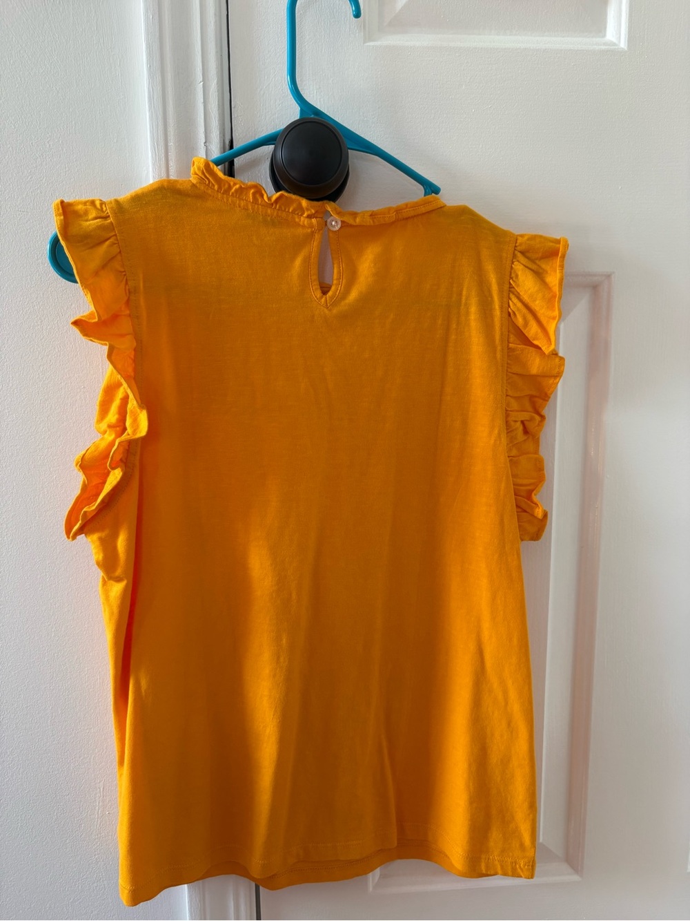 J. Crew Yellow Ruffle Sleeve Smocked Top - Picture 3 of 3